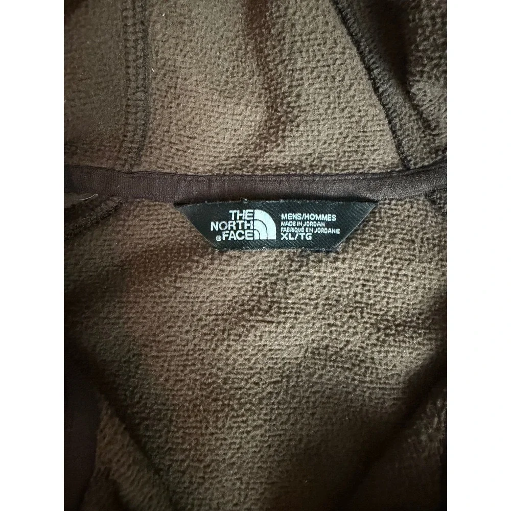 The North Face Mens XL Full Zip Hoodie Brown Heather Fleece Lined Jacket XL/TG